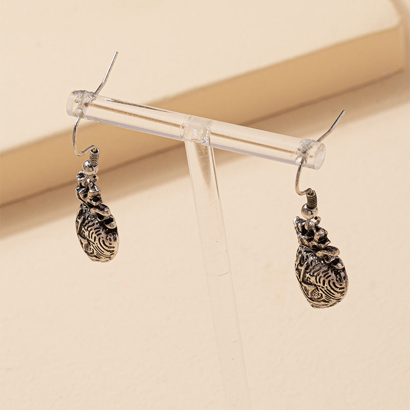 Heart Detail Asymmetrical Organ Earrings - Vienna Verve Collection by Planderful