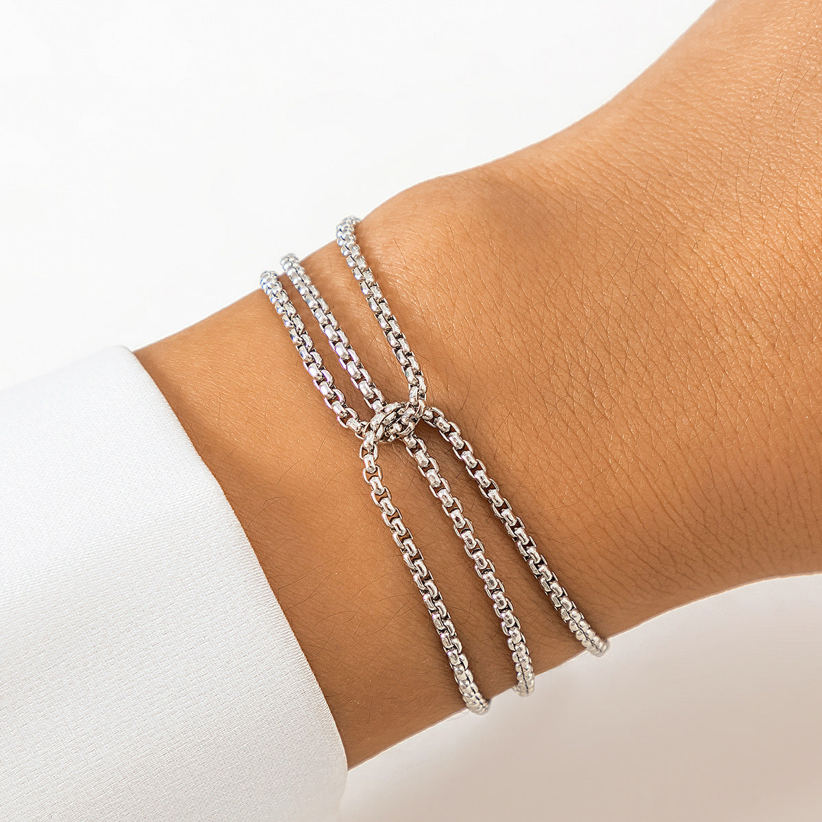 French Minimalist Alloy Chain Bracelet from Vienna Verve Collection