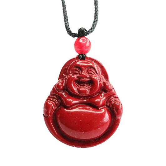 Buddha Pendant with Purple Gold Sand Maitreya Design