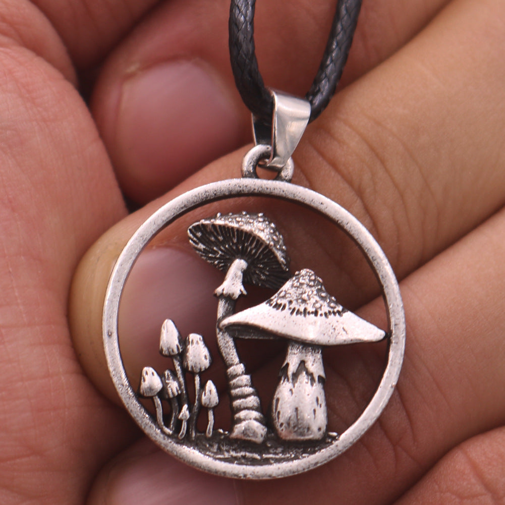 Enchanting Mushroom Totem Necklace with Zinc Alloy Pendant for Unique Personalization