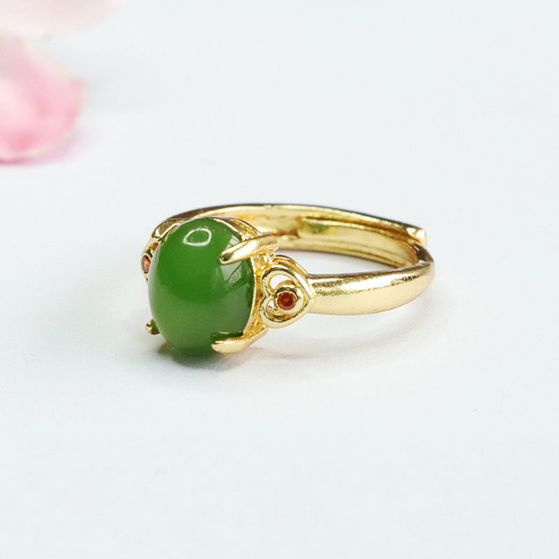 Timeless Beauty Hetian Jade Adjustable Love Finger Ring