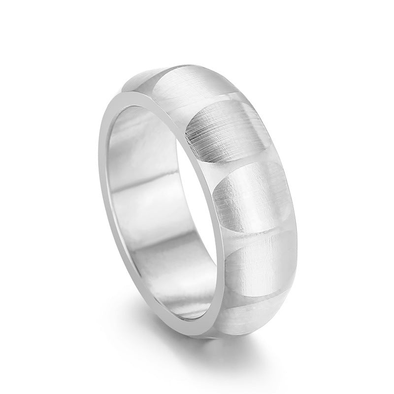 Modern Matte Titanium Steel Men's Ring with Brushed Finish and Comfortable Fit