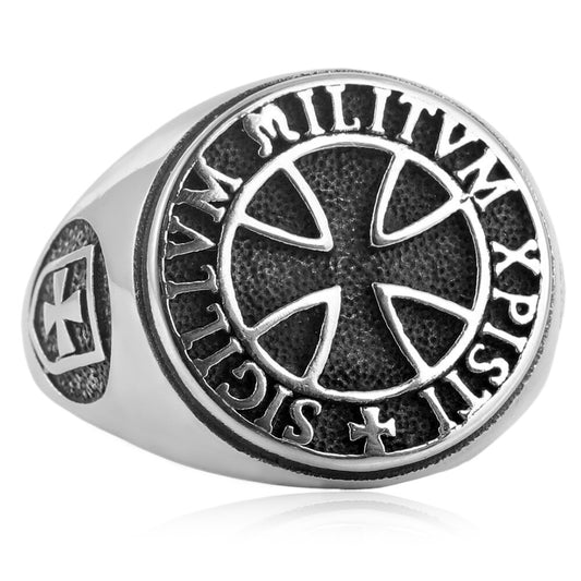 Titanium Steel Cross Ring for Men - Personalized Retro Trendy Accessory in Stainless Steel