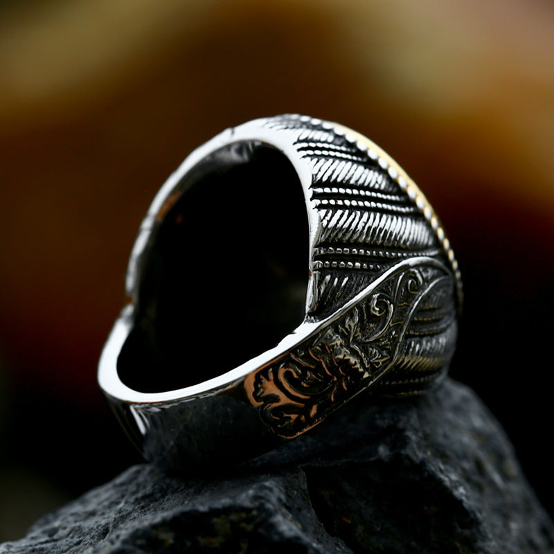 Titanium Steel Retro Personalized Men's Ring - Wholesale European and American Domineering Jewelry