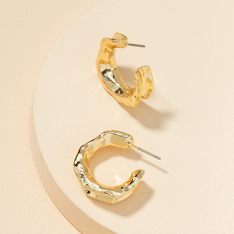 Fashionable C-shaped Alloy Earrings in Retro Style - Vienna Verve Collection by Planderful