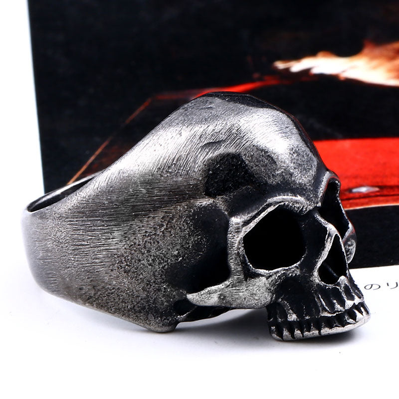 Personalized Men's Punk Skull Titanium Steel Ring - Creative Cross-Border Jewelry Wholesale