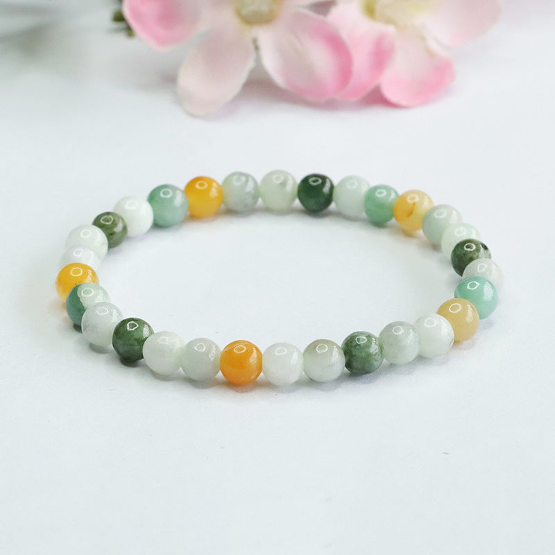 Colorful Jade Bracelet in Sterling Silver