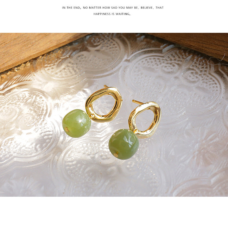 Fortune's Favor Sterling Silver and Jade Ear Clip Earrings