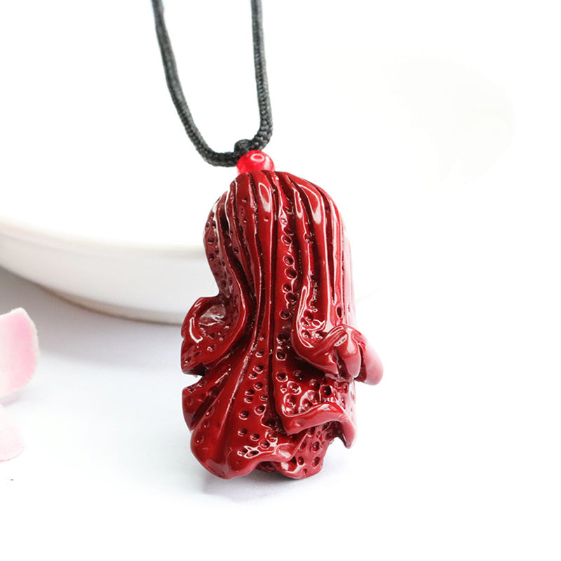 Cinnabar Cabbage Pendant, Purple Gold Sand Pendant