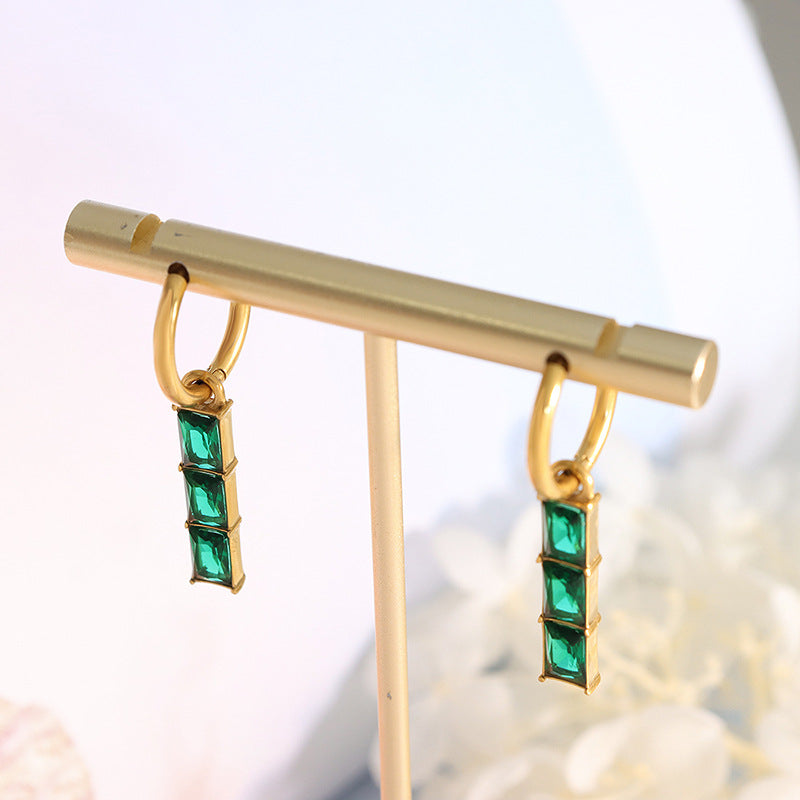 Golden Glow Bar Earrings - Sleek Titanium Steel Design - Stylish Accessories with a Unique Twist