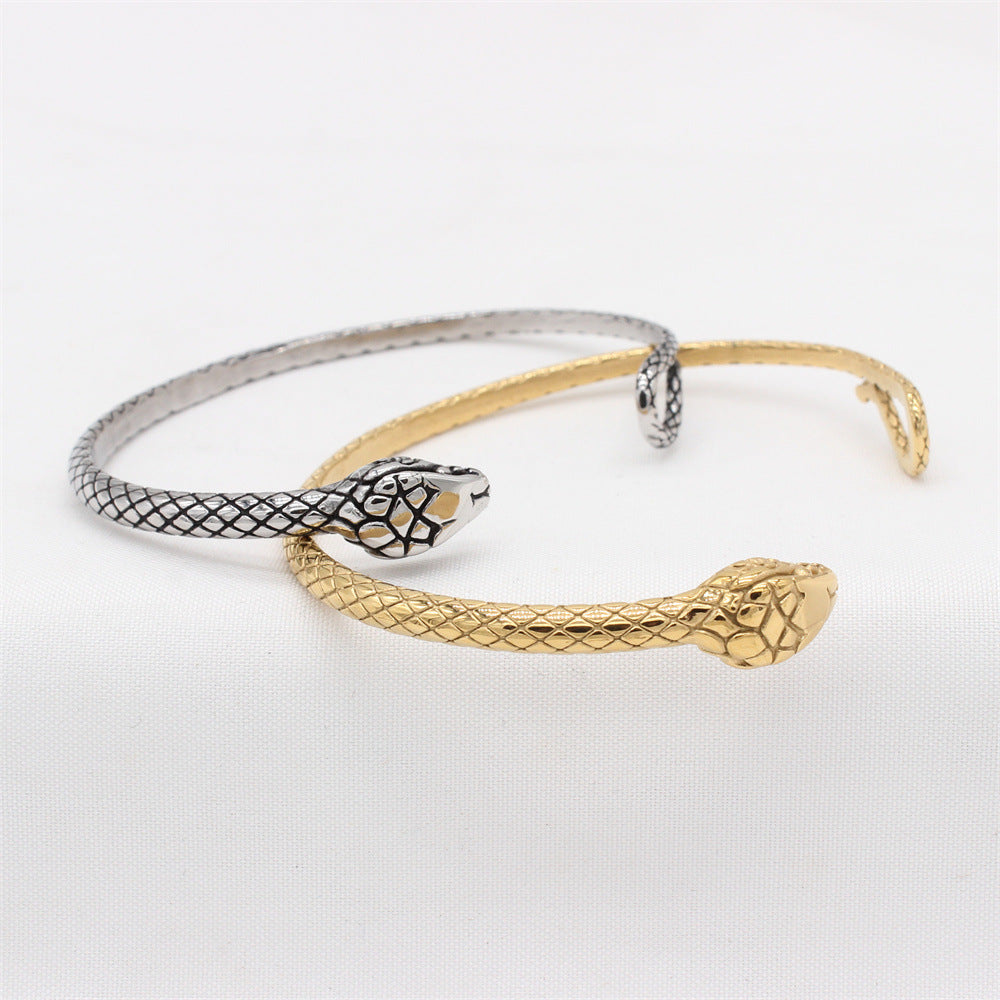 Titanium Steel Snake Bracelet for Men - Retro Style Wholesale Jewelry