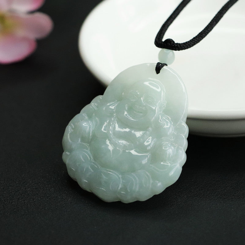 Buddha Money Pendant made with A Grade Myanmar Jadeite Stone