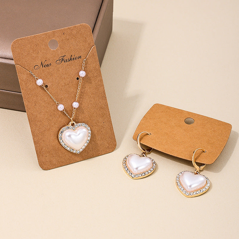 Elegant Pearl Love Jewelry Set with Cross-Border Design