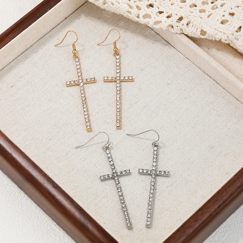 Chic Metal Cross Earrings - Vienna Verve Collection