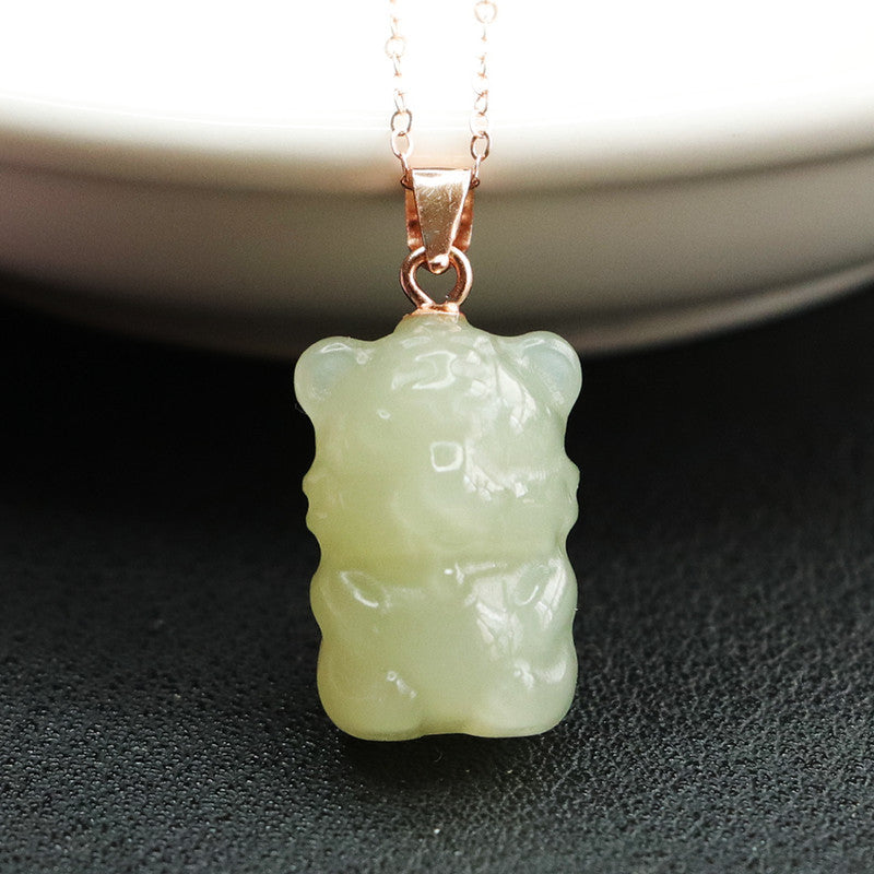 Hotan Jade Tiger Fortune Necklace