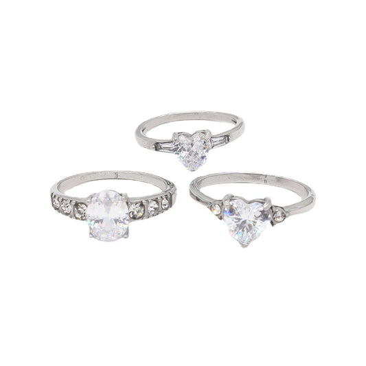 Chic European and American Women's Wedding Zircon Rings in Titanium Steel