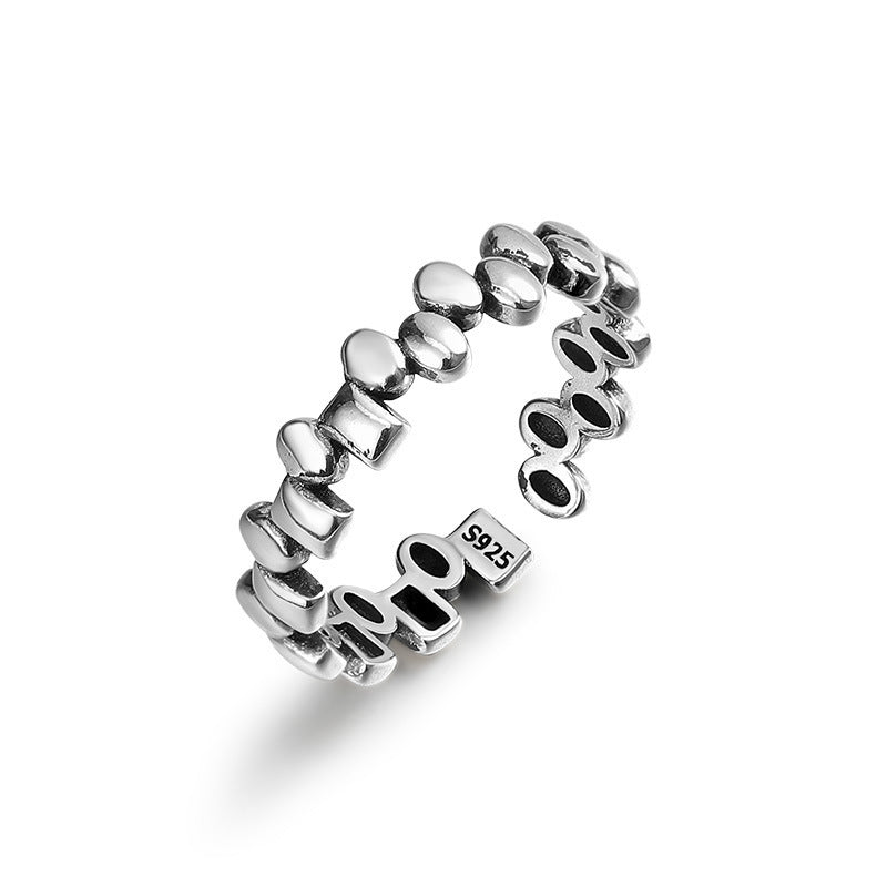 Irregular Arrangement Opening Sterling Silver Ring