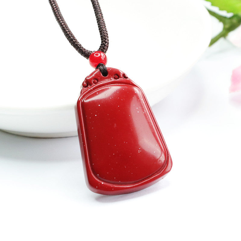 Cinnabar Pendant Purple Gold Sand Trapezoid Pendant Jewelry