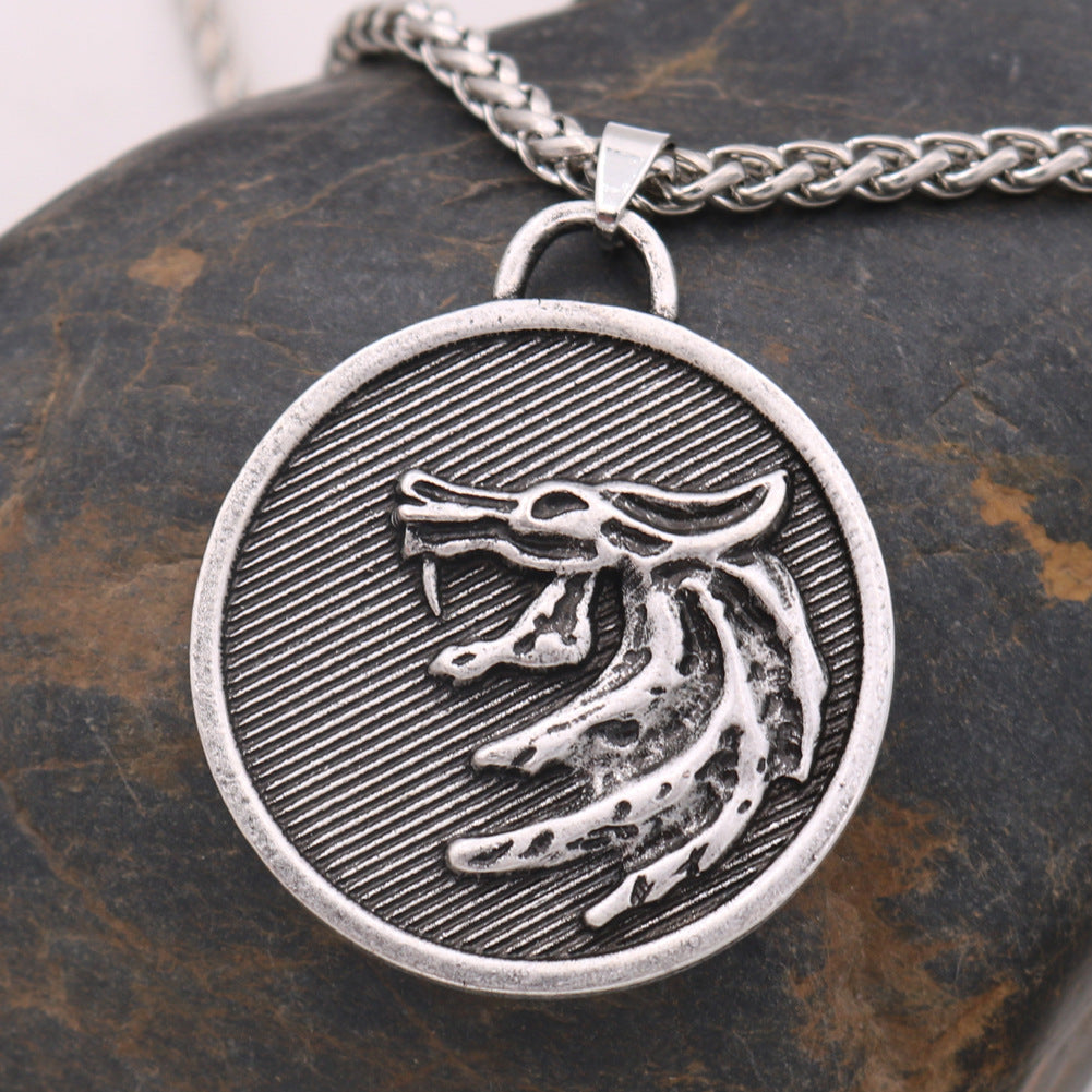 Viking Wolf Necklace - European and American Fashion Jewelry for Men