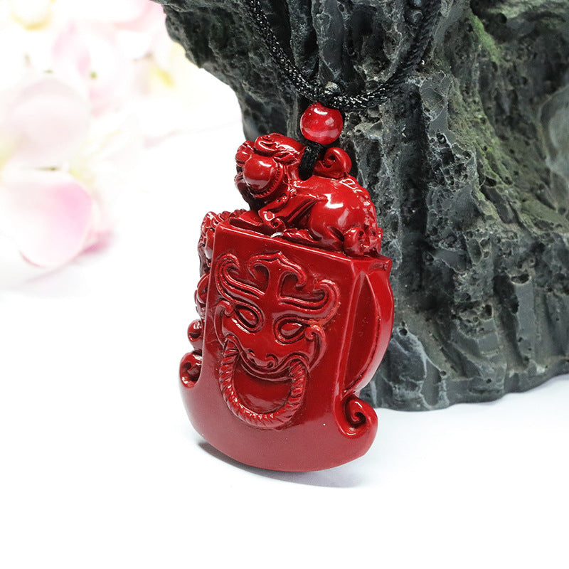 Cinnabar Pendant Wealth Pixiu Pendant The National Style