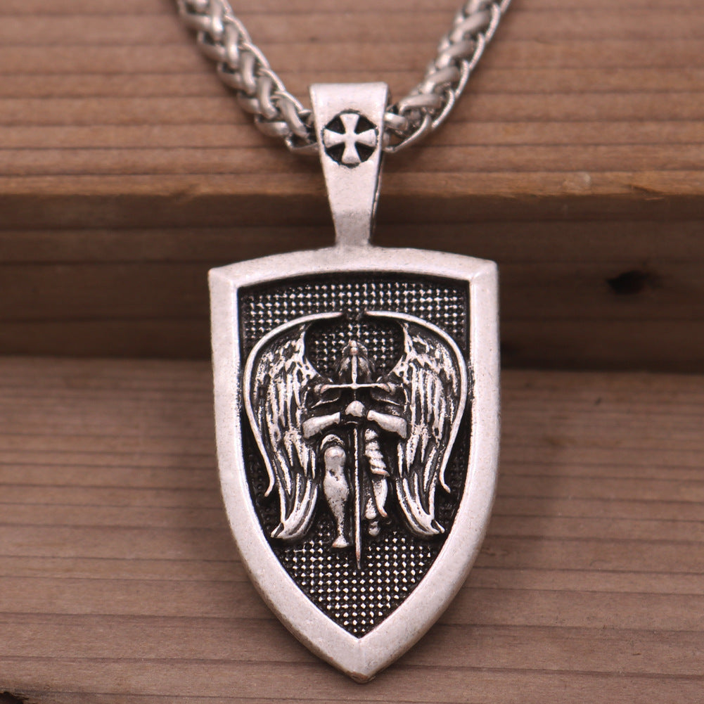 European and American Angel Amulet Necklace - Men's Jewelry from Norse Legacy