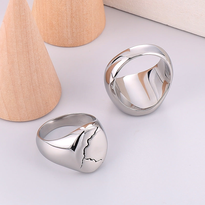 Cross-Border Trend Stainless Steel Wide-Finger Wrench Ring for Men - Personalized Design