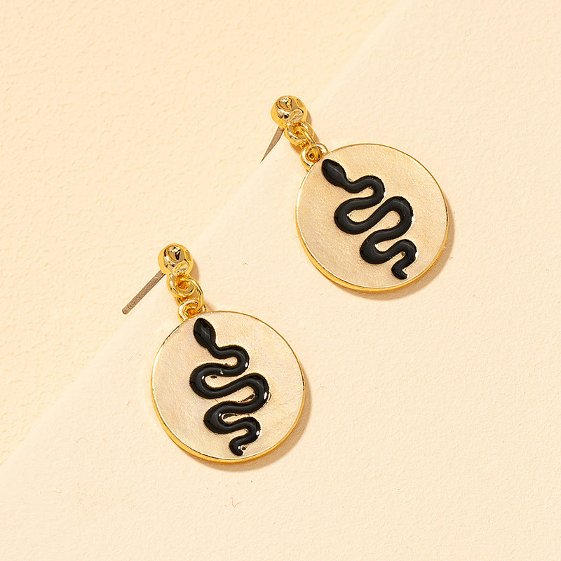 Exaggerated Snake Tag Earrings - Vienna Verve Collection