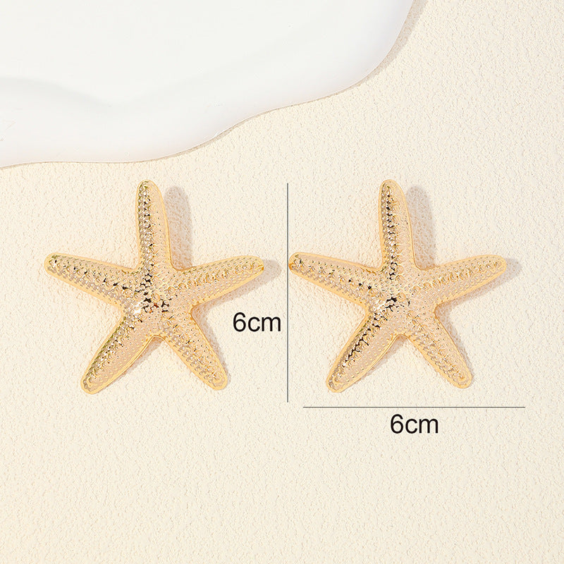 Stylish Starfish Shape Metal Stud Earrings for Women - Vienna Verve Collection