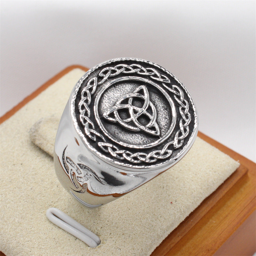 Retro Nordic Viking Pirates Celtic Titanium Steel Ring for Men