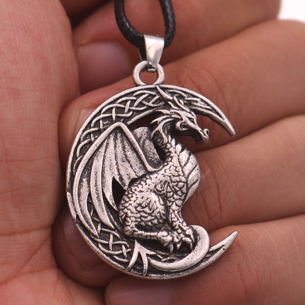 Dragon Hollow Pendant Necklace for Men - European and American Retro Style