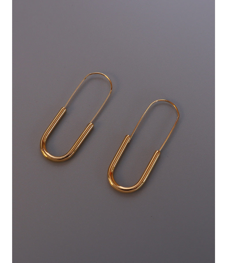 European American Gold-Plated Long Pin Earrings Set for Women