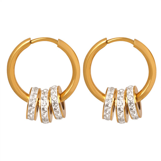 Elegant Zircon Small Circle Earrings with Versatile Style and Delicate Design