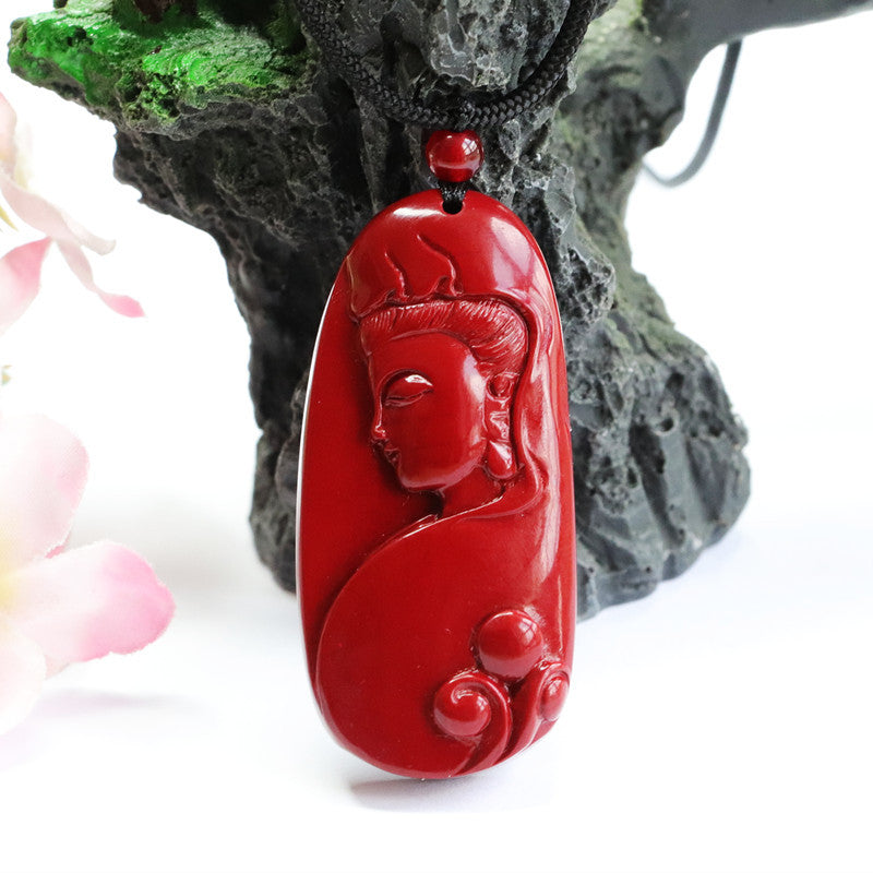 Planderful Fortune's Favor Vermilion Sand Pendant with Cinnabar Stone