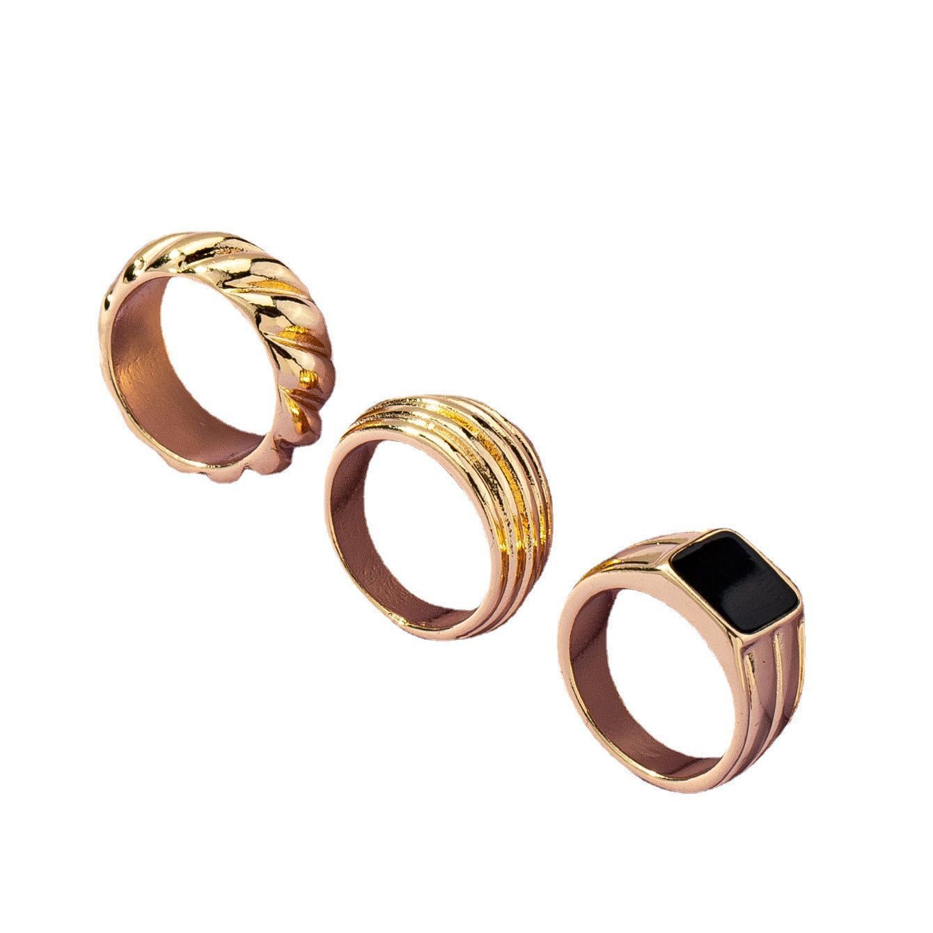 Vienna Verve Metal Ring Set - Elegant European-American Fusion