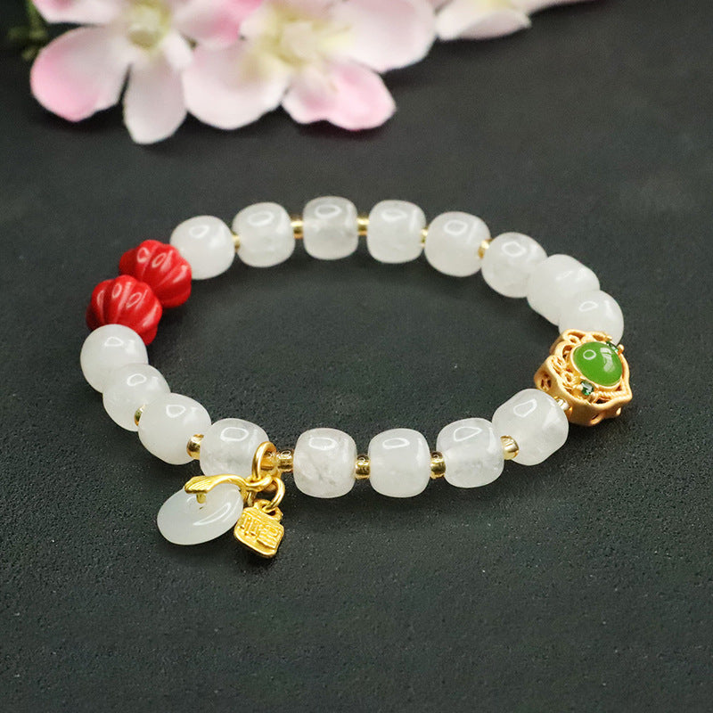 Fortune's Favor Sterling Silver Cinnabar Bead Bracelet