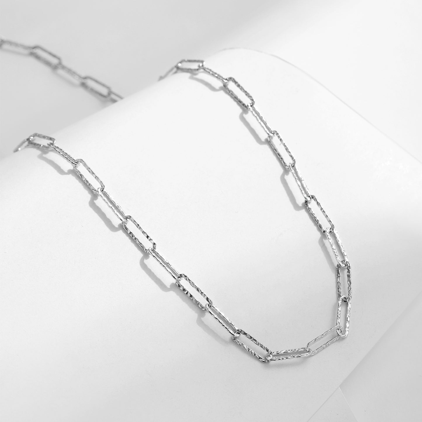 Sterling Silver Minimalist Hammered Texture Women's Necklace