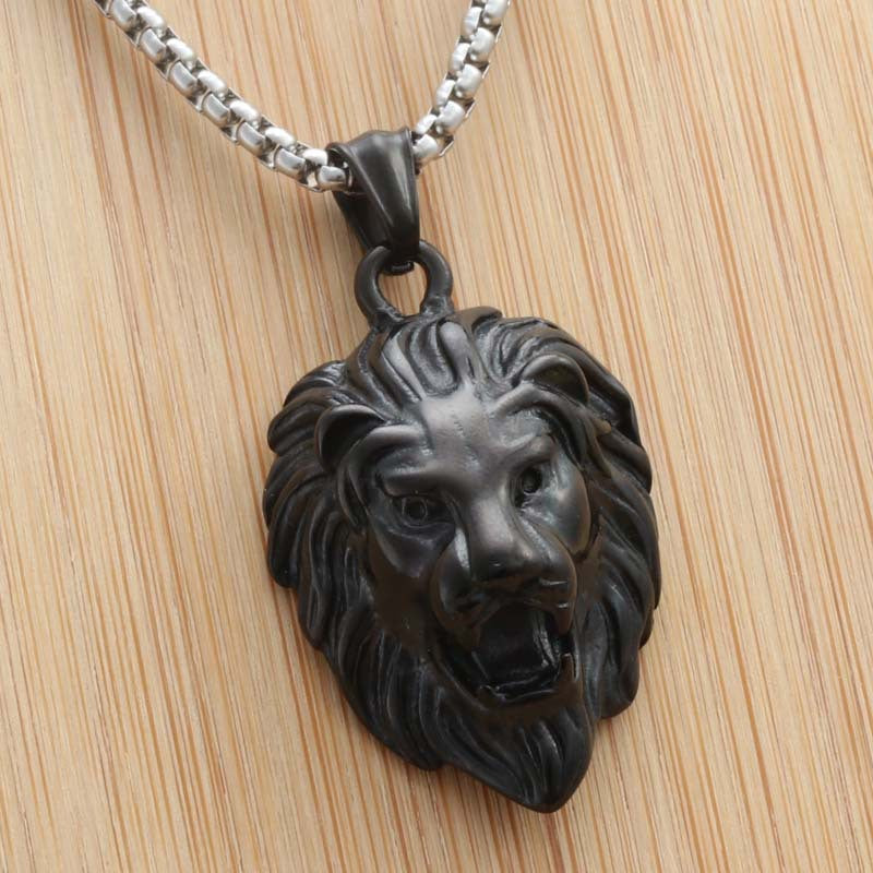 Personalized Titanium Steel Lion Head Pendant Necklace for Men - Bold Fashion Statement