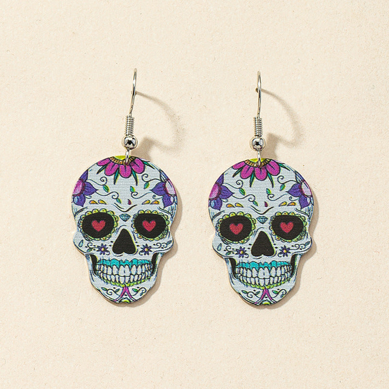 Exaggerated Personality Collection: Skull-Shaped Halloween Earrings for Women