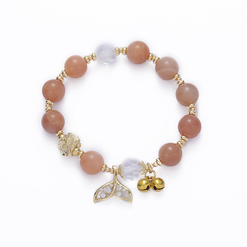 Fortune's Favor Orange Moonstone Crystal Sterling Silver Bracelet