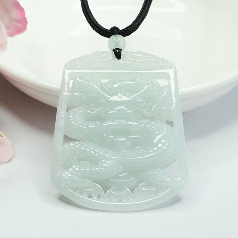 Myanmar A-grade Jade Dragon Pendant from the Planderful Collection