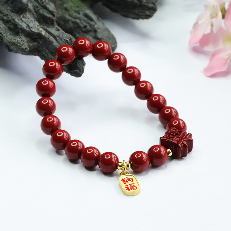 Vermilion Sand Cinnabar Stone Sterling Silver Bracelet