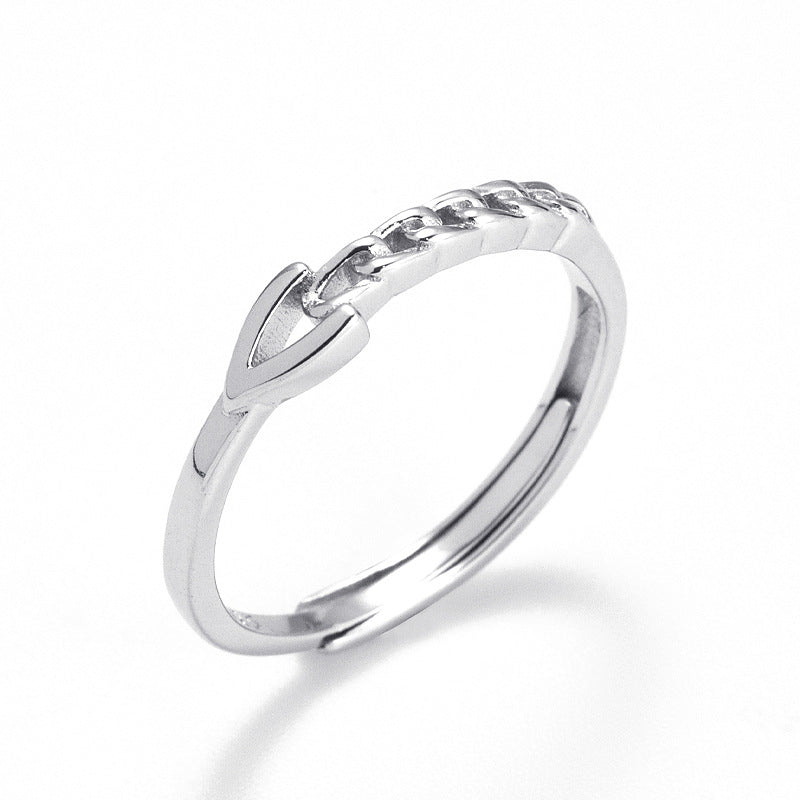 Chain Shape Design Opening Sterling Silver Ring