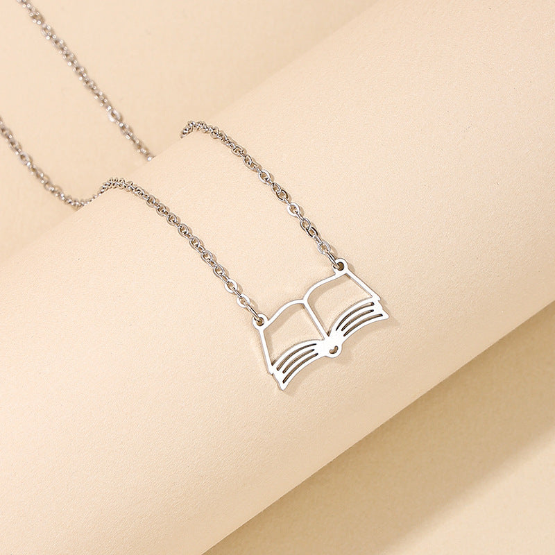 Luxurious Graduation Season Necklace with Cut-Out Book Pendant