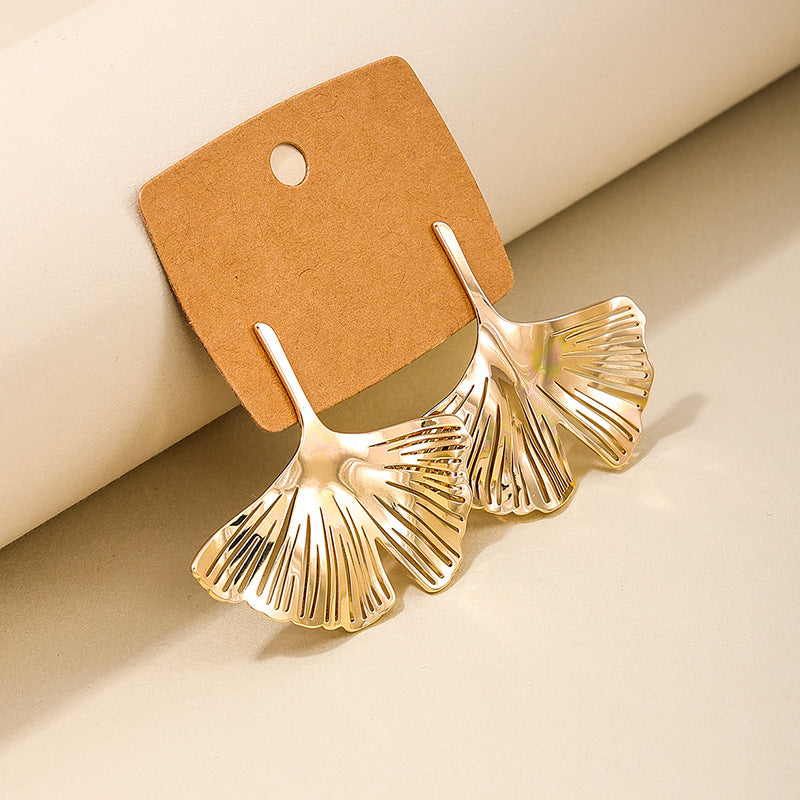 Exaggerated Ginkgo Leaf Earrings by Planderful - Vienna Verve Collection