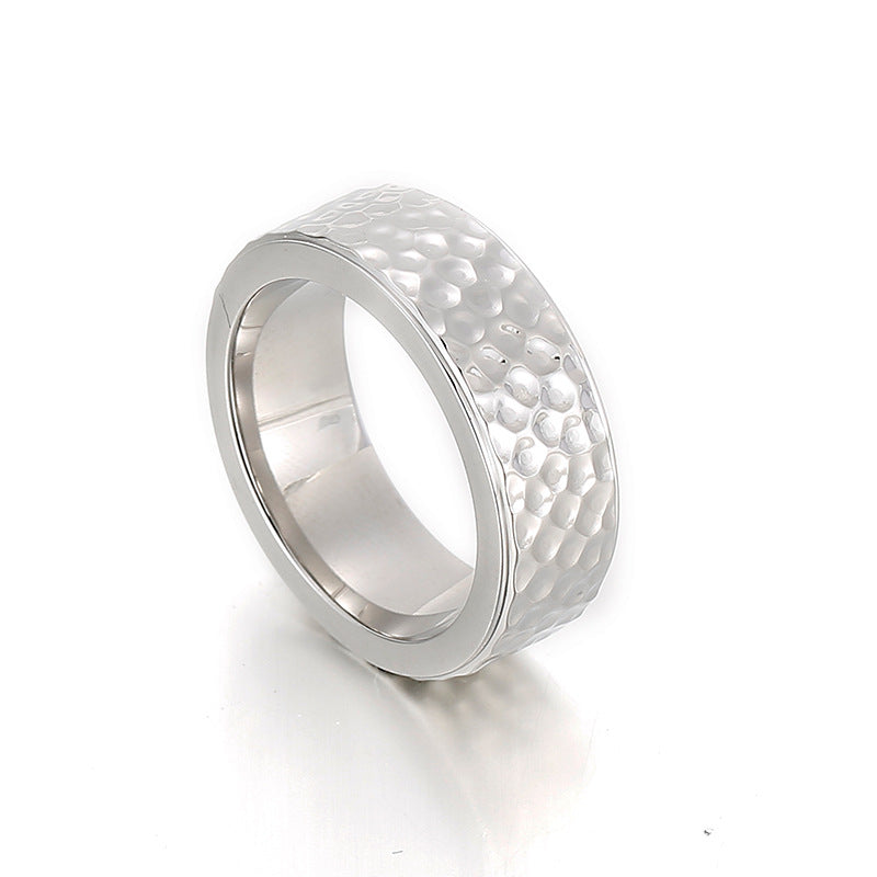 Retro Punk Titanium Steel Ring for Men - Japanese and Korean Fashion Trend, Wholesale Available, Size 8-13