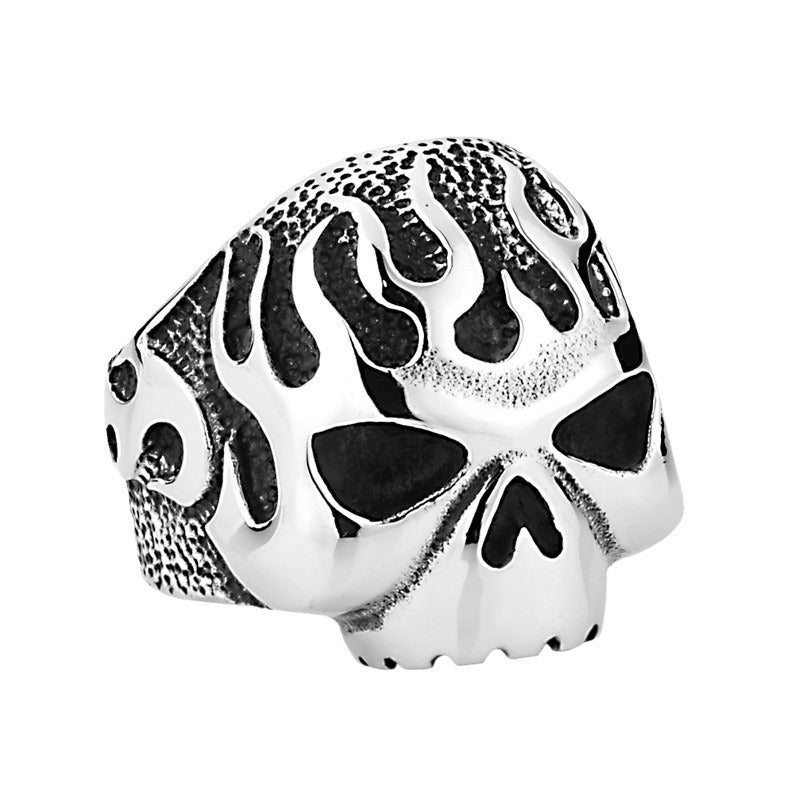 Punk-Inspired Stainless Steel Ghost Skull Ring for Men - Wholesale European and American Style