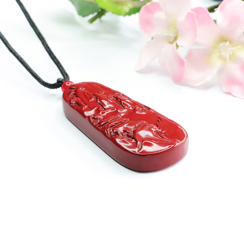 Cinnabar Pendant Purple Gold Sand Landscape Brand Pendant