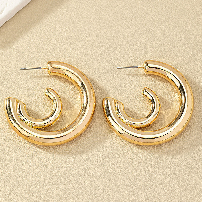 Vienna Verve Metal Ring Earrings - Trendy Wholesale Fashion on AliExpress