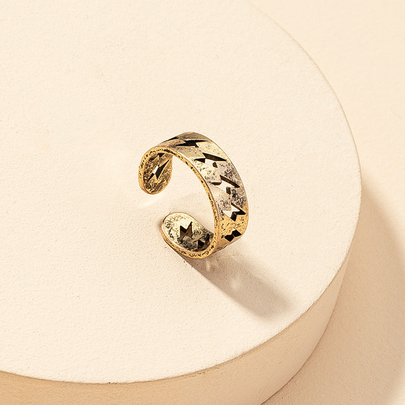 Retro Lightning Hollow Ring - Vienna Verve Collection