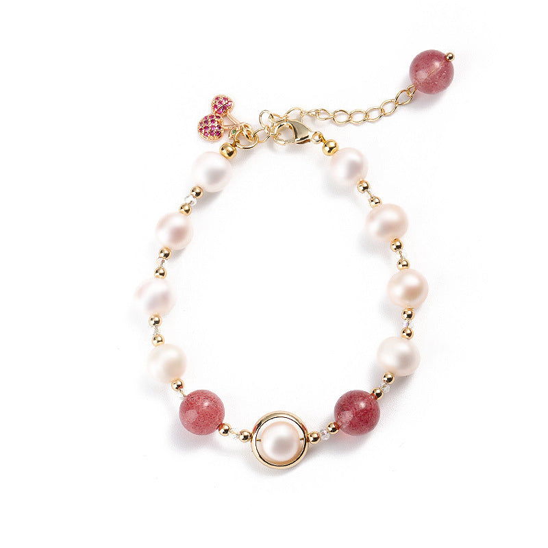 Fortune's Favor Crystal and Freshwater Pearl Sterling Silver Bracelet